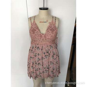 Patchwork dresses with cross-straps